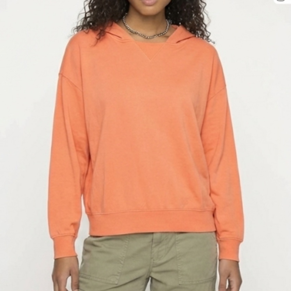 Stateside Softest Fleece Pullover Hoodie Sweatshirt Orange Size Large